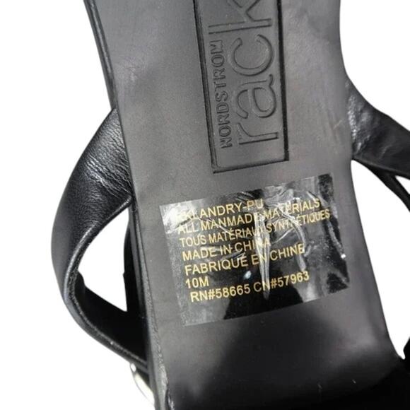 Nordstrom Shoes Womens 10 Sandals Block Heel Ankle Strap Dressy Career Black - Picture 15 of 16